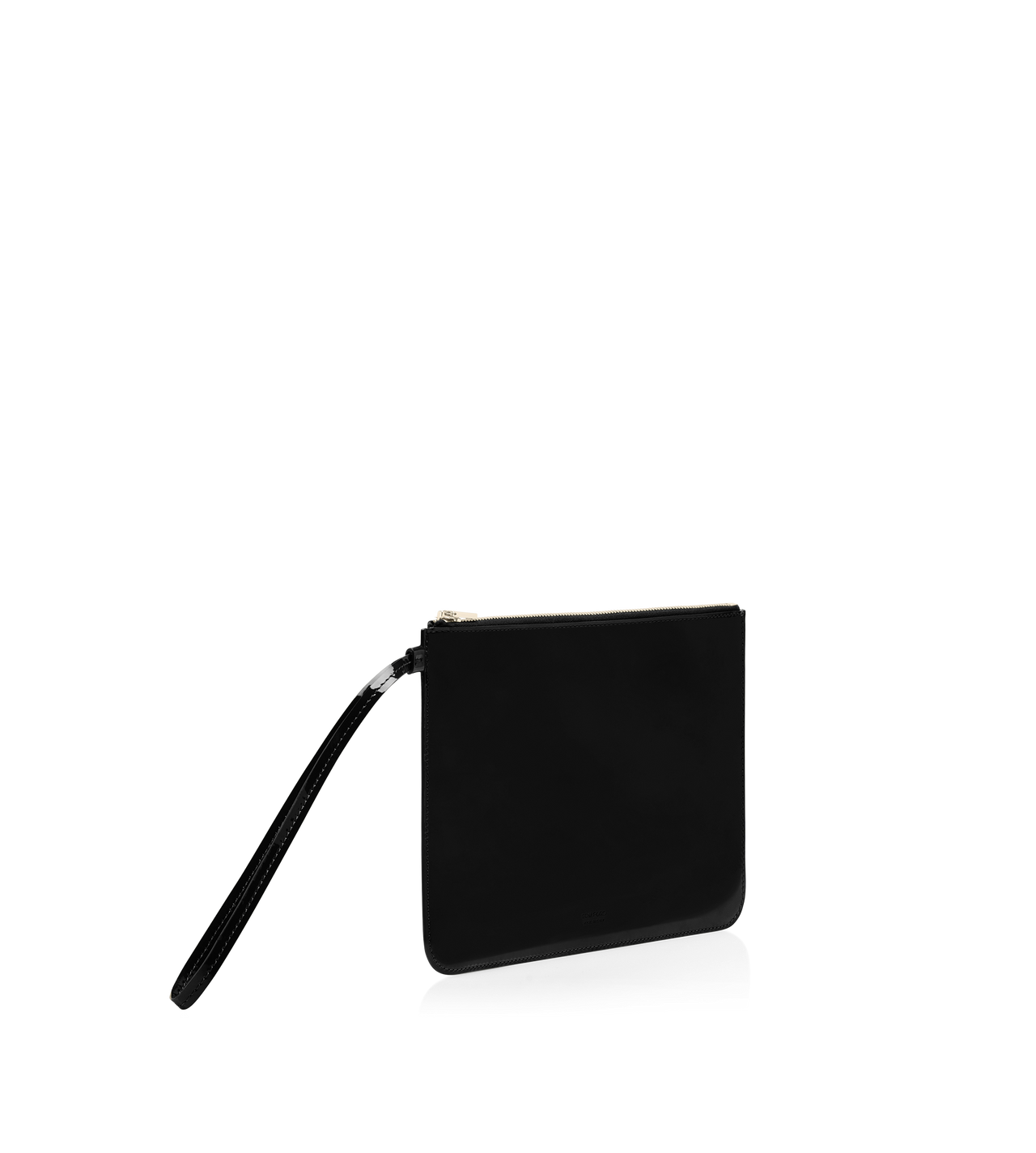 PATENT LEATHER BLADE ZIPPED WRISTLET POUCH image number 1