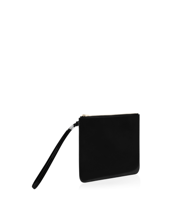 PATENT LEATHER BLADE ZIPPED WRISTLET POUCH image number 1