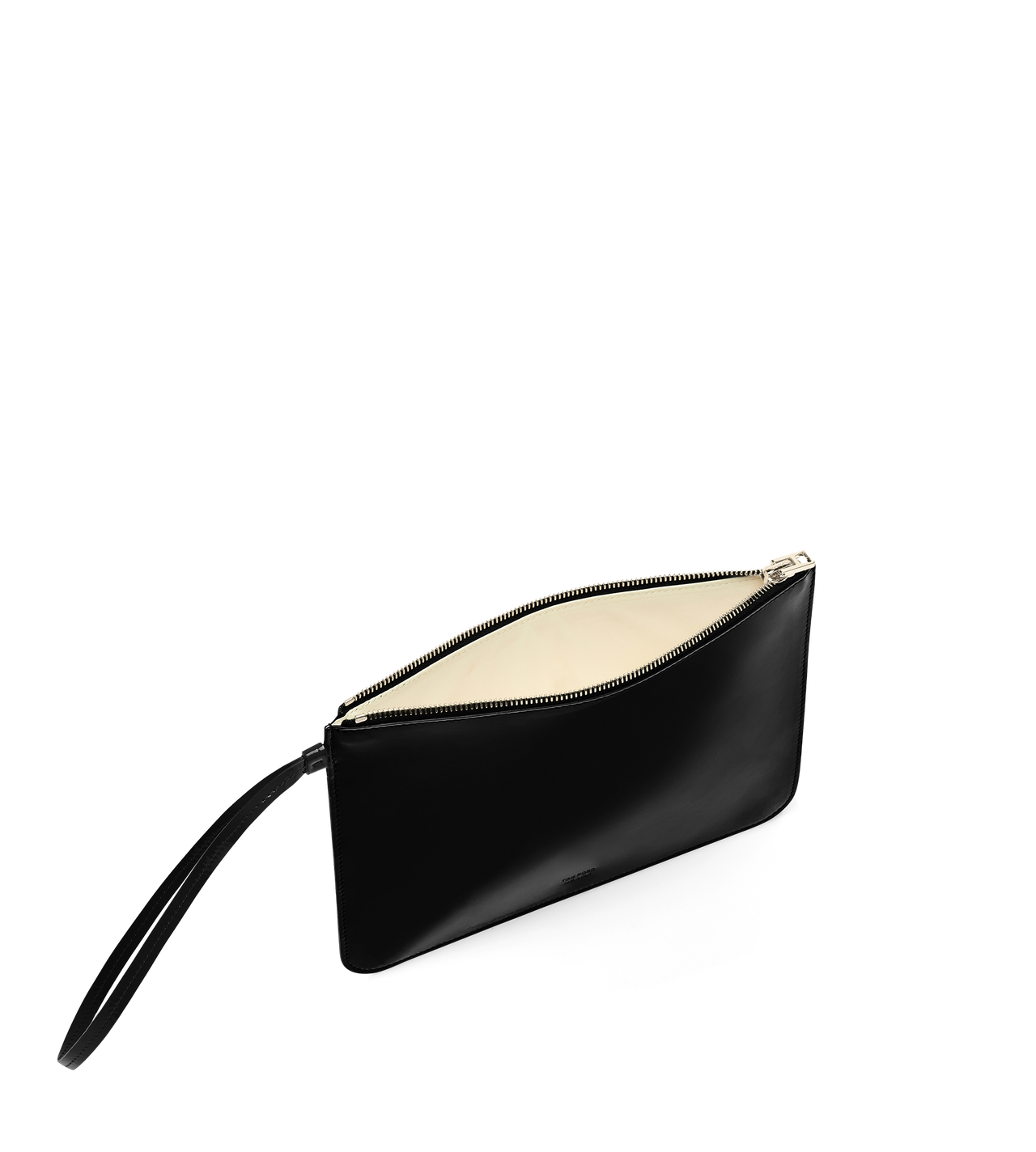 PATENT LEATHER BLADE ZIPPED WRISTLET POUCH image number 2