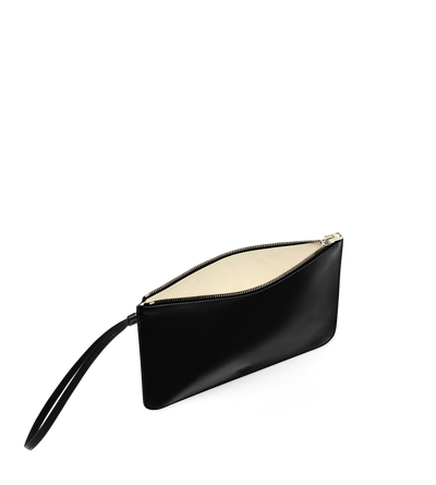 PATENT LEATHER BLADE ZIPPED WRISTLET POUCH image number 2
