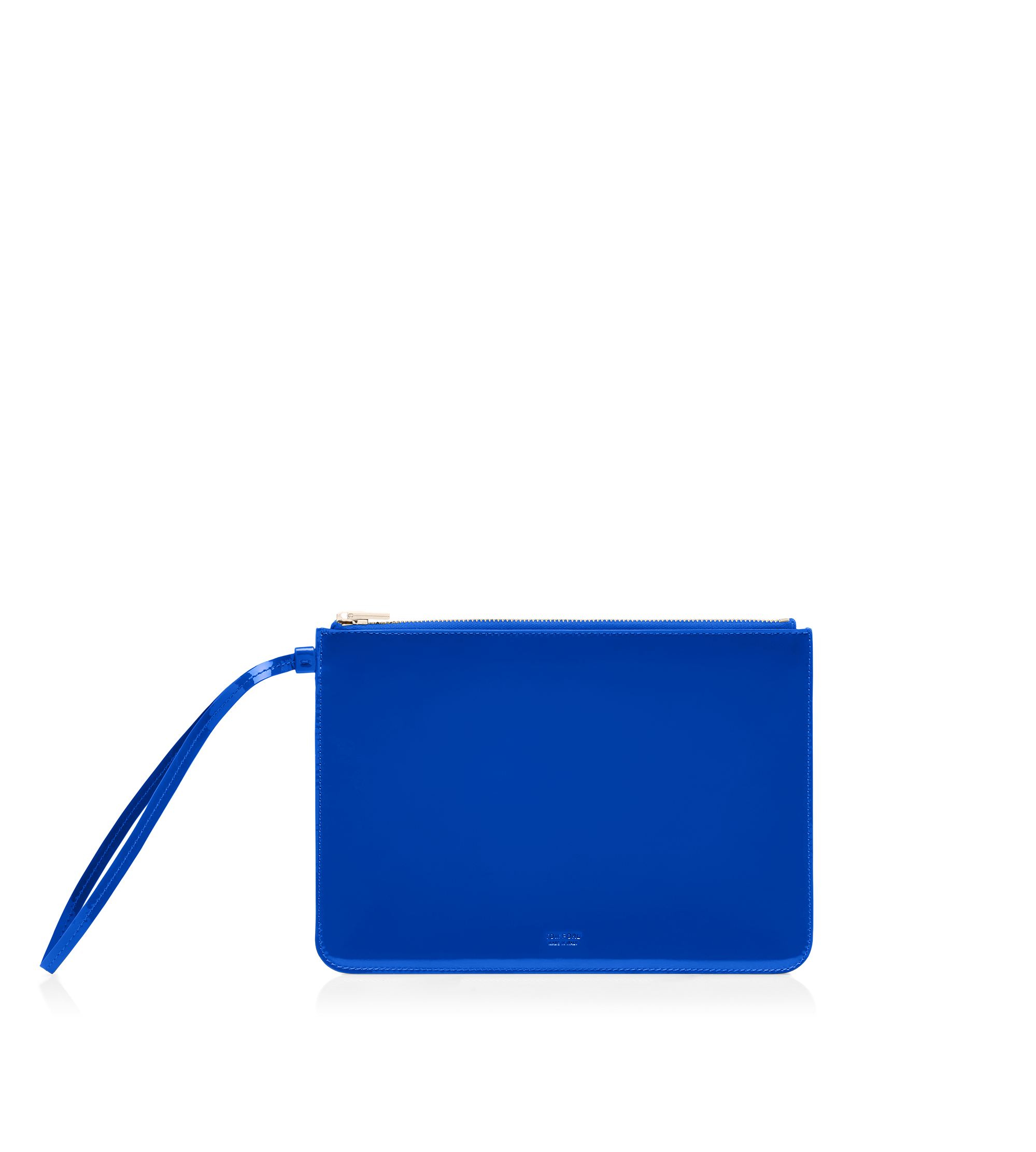 POCHETTE &Agrave; DRAGONNE ZIPP&Eacute;E BLADE EN CUIR VERNI
