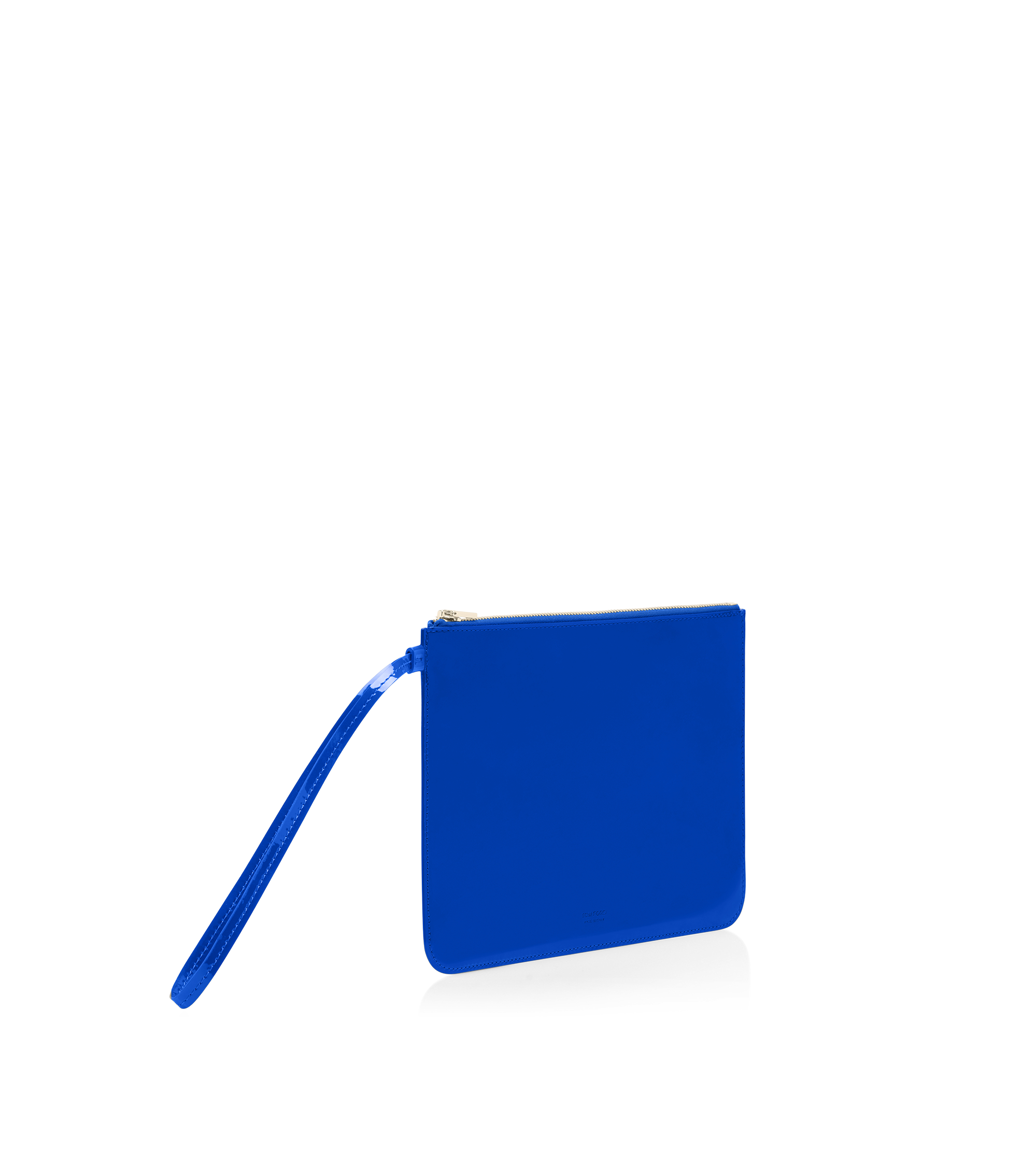POCHETTE &Agrave; DRAGONNE ZIPP&Eacute;E BLADE EN CUIR VERNI