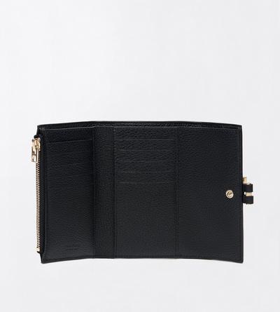 TOM FORD LEATHER BLACK GRAIN LEATHER KARA COMPACT WALLET