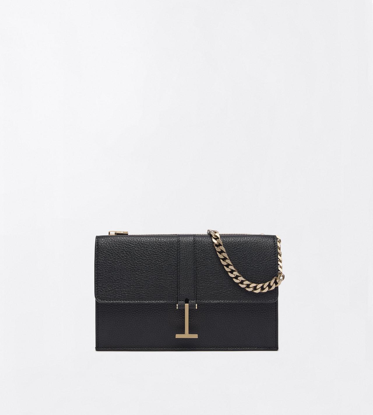 TOM FORD LEATHER BLACK GRAIN LEATHER KARA MINI BAG ON CHAIN