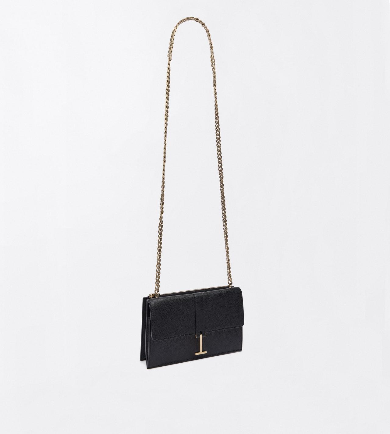 TOM FORD LEATHER BLACK GRAIN LEATHER KARA MINI BAG ON CHAIN