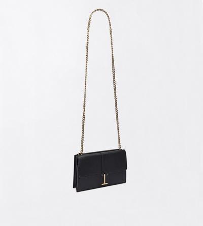 TOM FORD LEATHER BLACK GRAIN LEATHER KARA MINI BAG ON CHAIN