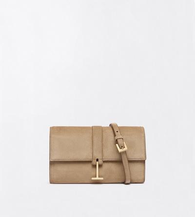TOM FORD LEATHER AMPHORA SUEDE LEATHER KARA WALLET ON STRAP