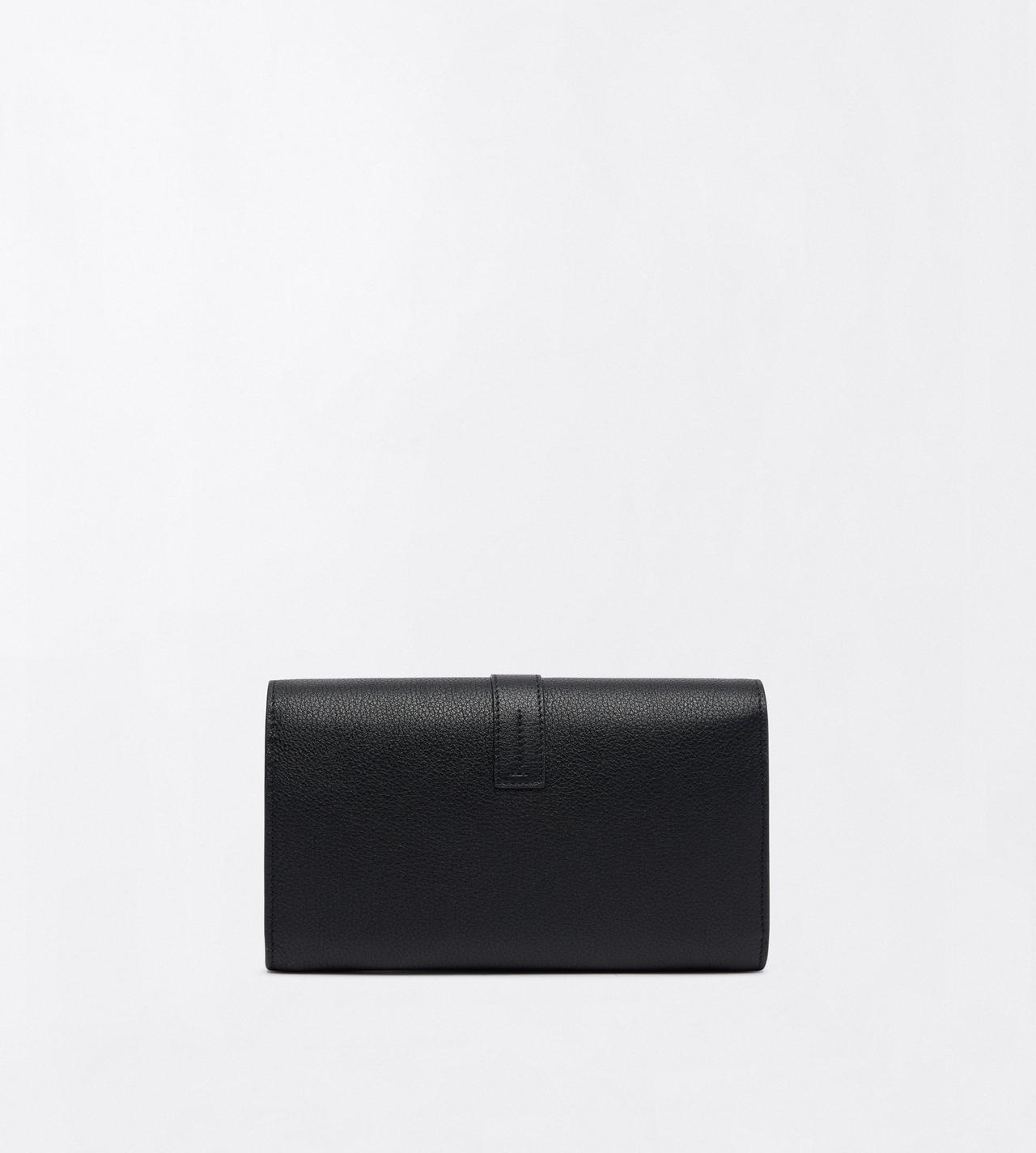 TOM FORD LEATHER BLACK GRAIN LEATHER KARA WALLET ON STRAP