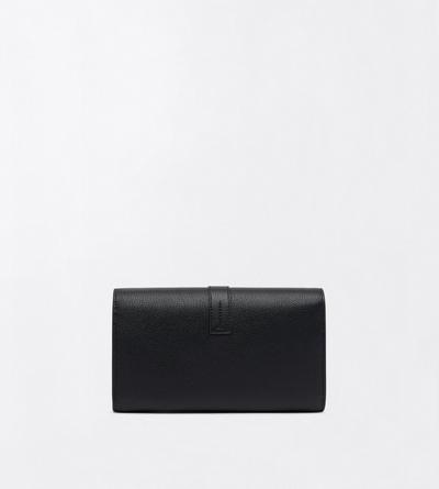 TOM FORD LEATHER BLACK GRAIN LEATHER KARA WALLET ON STRAP