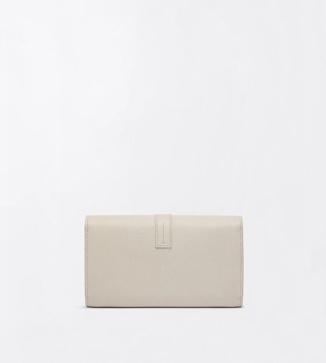 TOM FORD LEATHER DOVE GREY PORTEFEUILLE KARA &Agrave; BANDOULI&Egrave;RE EN CUIR FLEUR