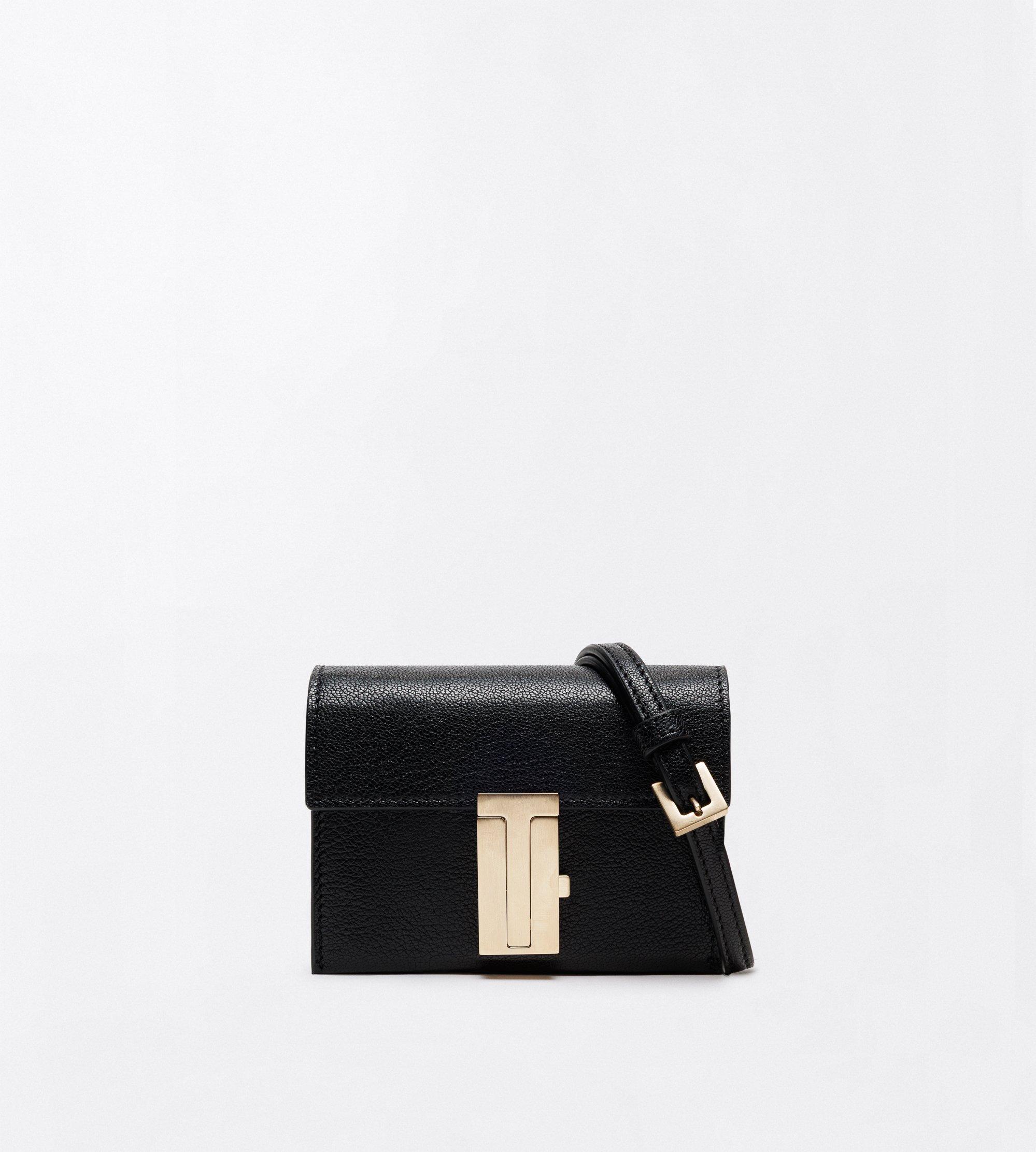 SHINY SUPPLE GRAIN LEATHER MIA CARD HOLDER ON STRAP