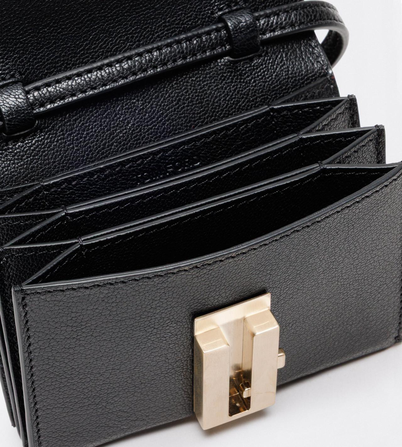 TOM FORD LEATHER BLACK SHINY SUPPLE GRAIN LEATHER MIA CARD HOLDER ON STRAP