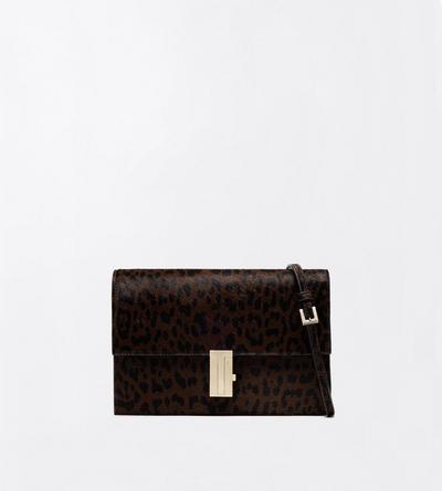 TOM FORD LEATHER BROWN/BLACK LEOPARD PRINT HAIR CALF MIA MINI BAG