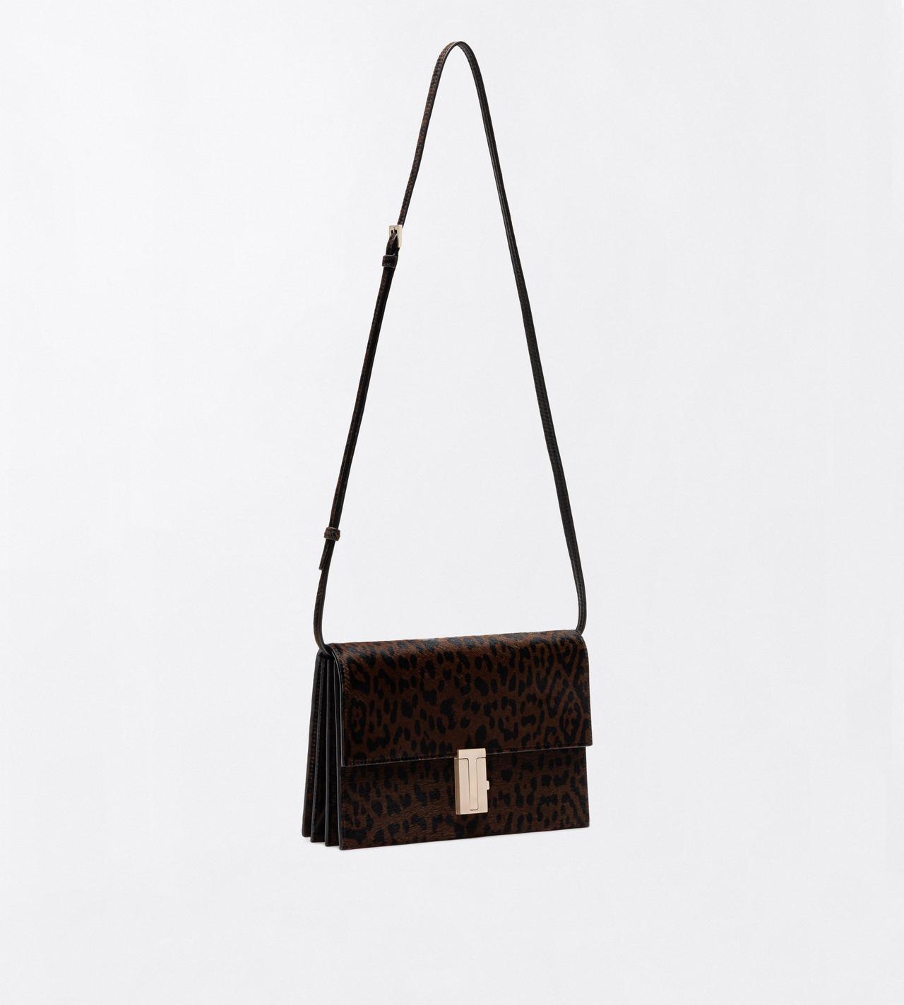 TOM FORD LEATHER BROWN/BLACK LEOPARD PRINT HAIR CALF MIA MINI BAG