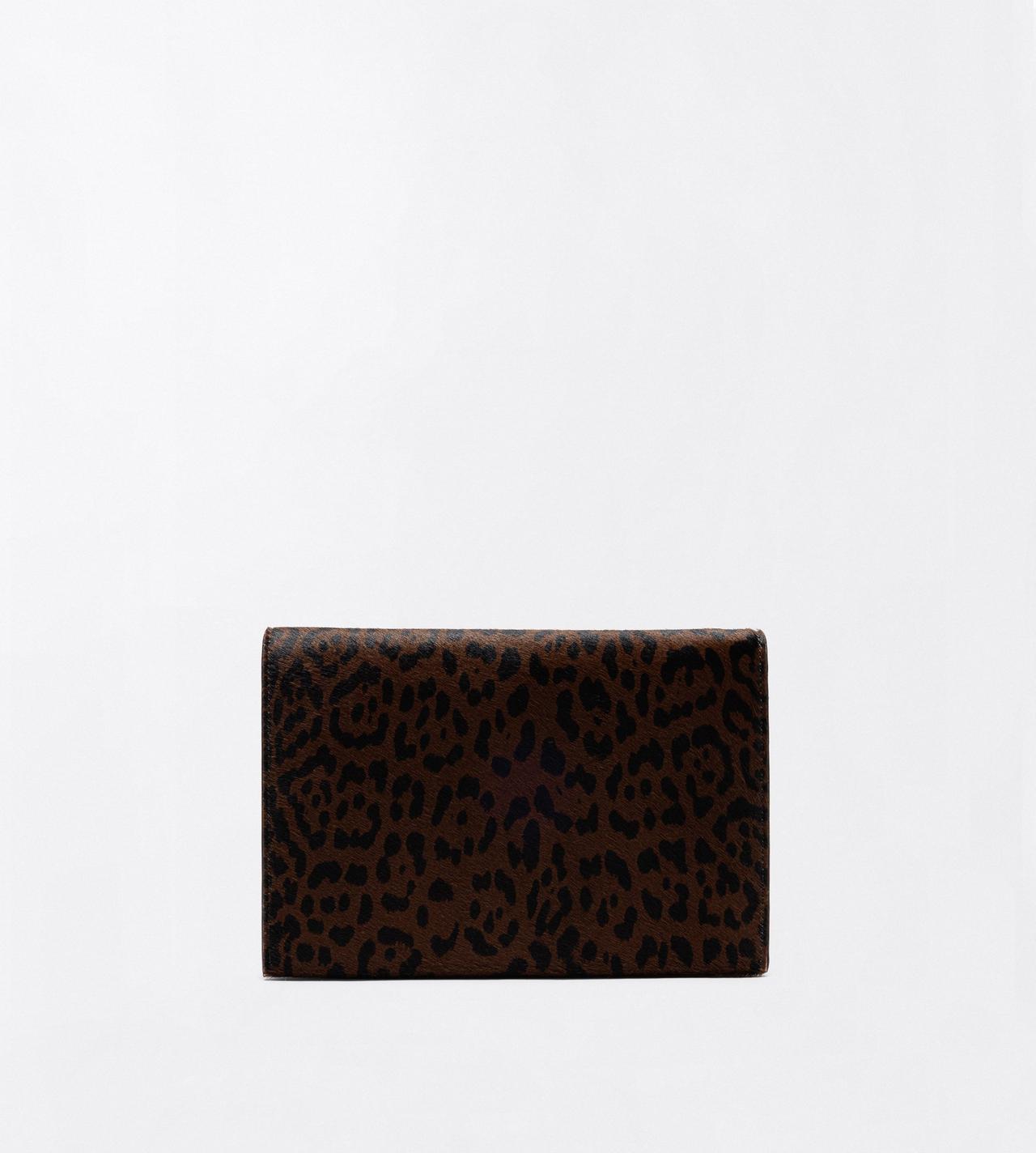 TOM FORD LEATHER BROWN/BLACK LEOPARD PRINT HAIR CALF MIA MINI BAG