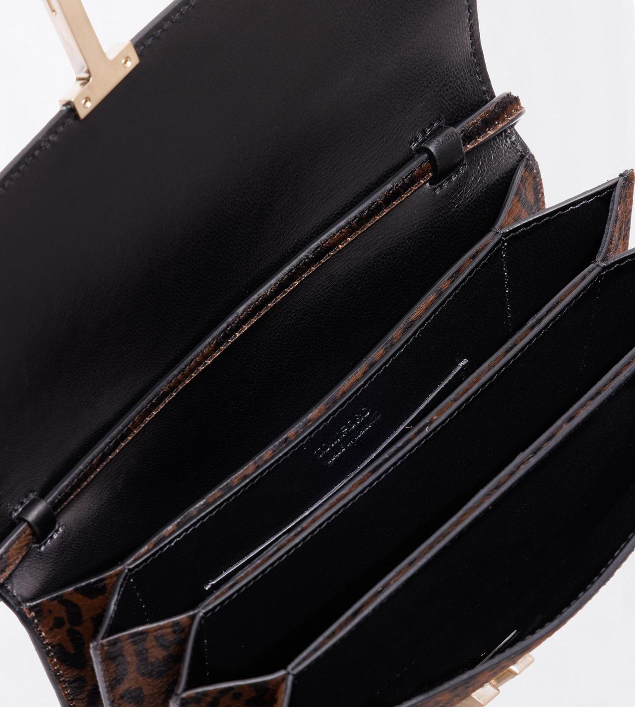 TOM FORD LEATHER BROWN/BLACK LEOPARD PRINT HAIR CALF MIA MINI BAG