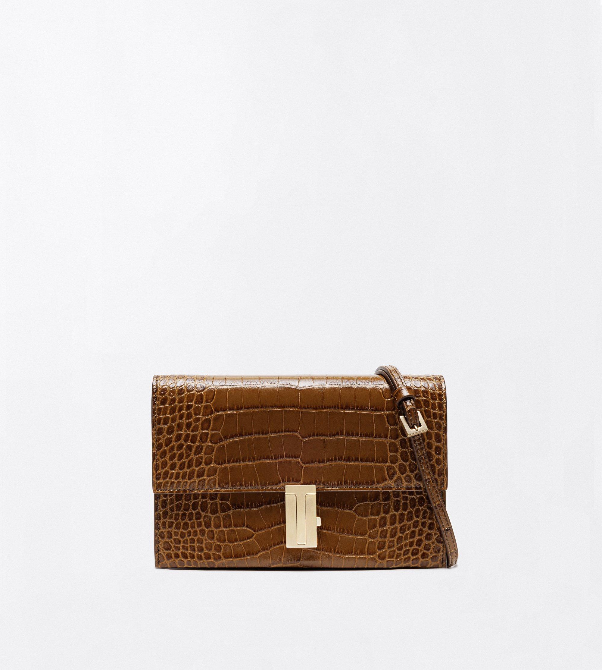 TUMBLED PRINTED CROCODILE LEATHER MIA MINI BAG