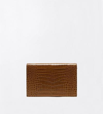 TOM FORD LEATHER CINNAMON TUMBLED PRINTED CROCODILE LEATHER MIA MINI BAG