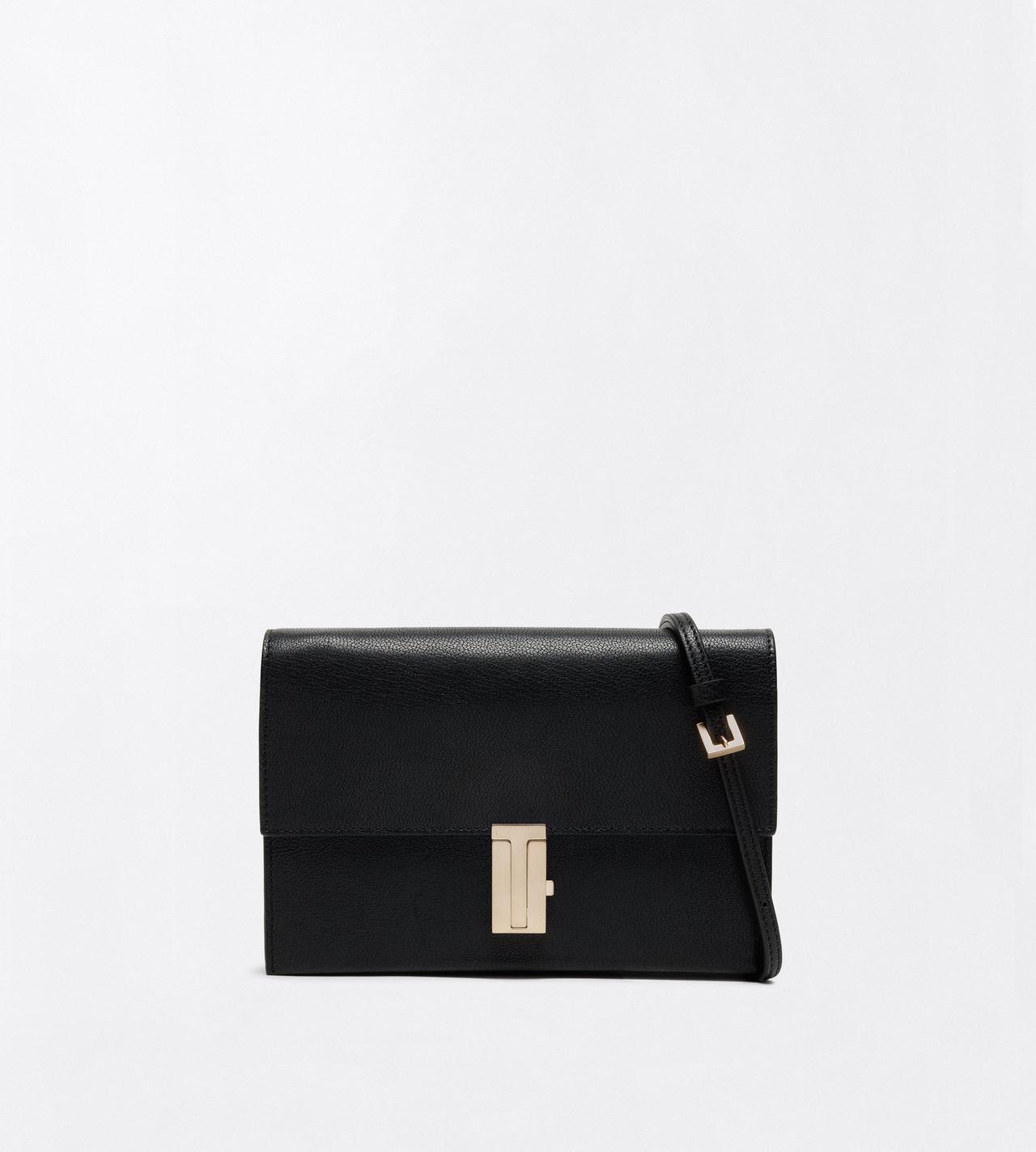 TOM FORD LEATHER BLACK SHINY SUPPLE GRAIN LEATHER MIA MINI BAG