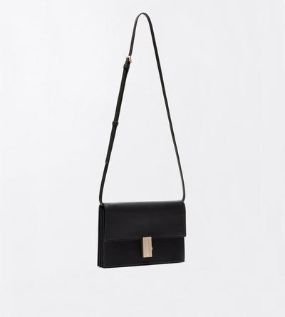 TOM FORD LEATHER BLACK SHINY SUPPLE GRAIN LEATHER MIA MINI BAG