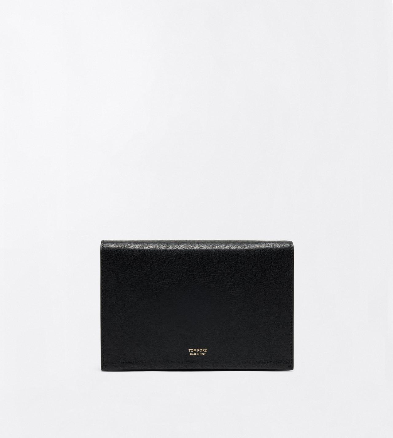 TOM FORD LEATHER BLACK SHINY SUPPLE GRAIN LEATHER MIA MINI BAG