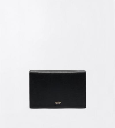 TOM FORD LEATHER BLACK SHINY SUPPLE GRAIN LEATHER MIA MINI BAG