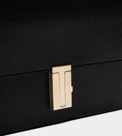 TOM FORD LEATHER BLACK SHINY SUPPLE GRAIN LEATHER MIA MINI BAG