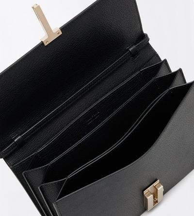TOM FORD LEATHER BLACK SHINY SUPPLE GRAIN LEATHER MIA MINI BAG