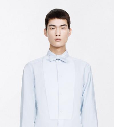 TOM FORD COTTON POWDER BLUE PIQUET BOW TIE