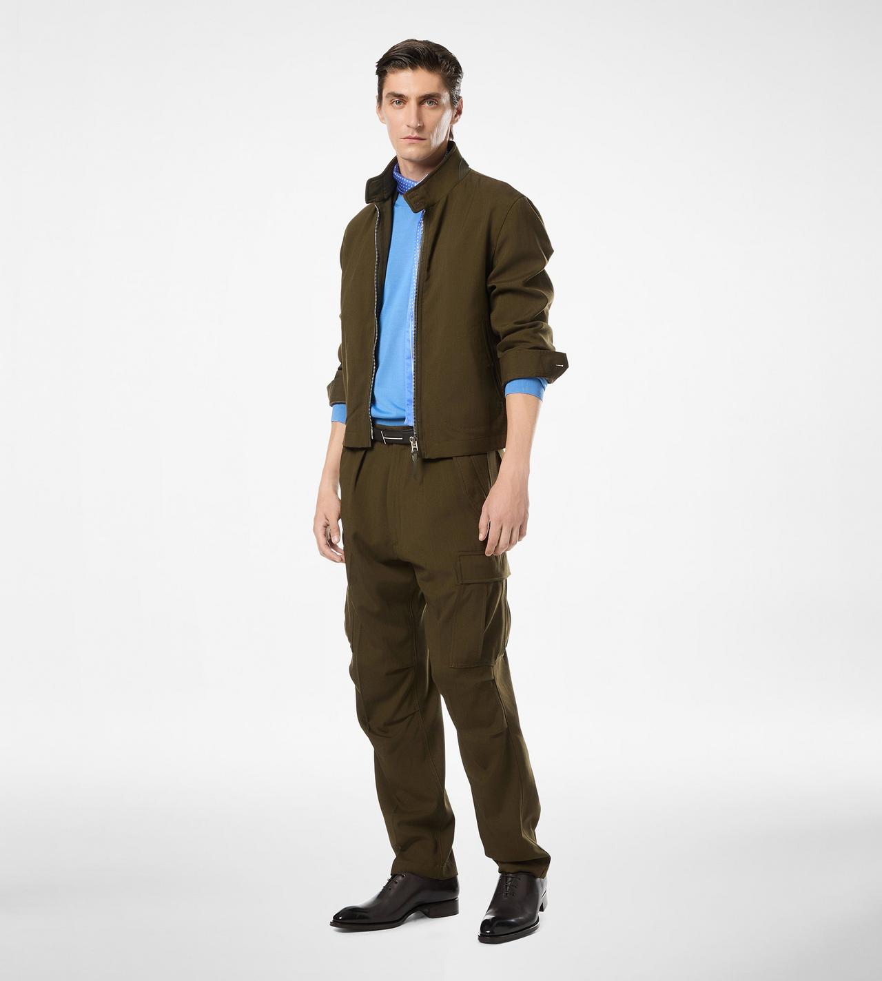 WOOL CASHMERE SILK REPS CARGO PANT image number 2