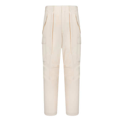TOM FORD WOOL SILK BLEND IVORY WOOL CASHMERE SILK REPS CARGO PANT