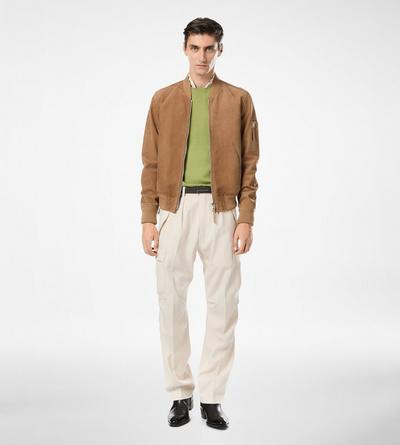 TOM FORD WOOL SILK BLEND IVORY WOOL CASHMERE SILK REPS CARGO PANT