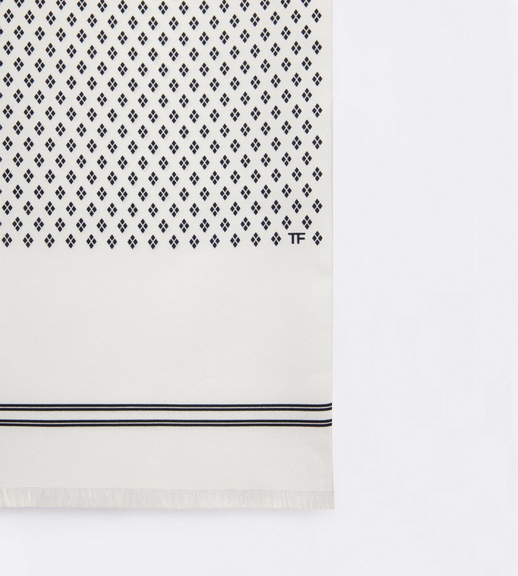 MICRO ARGYLE SILK TWILL TUXEDO SCARF
