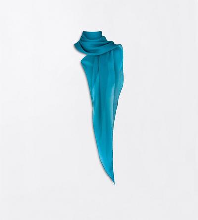 TOM FORD SILK TEAL TF LOSANGE IN CHIFFON DI SETA ALL-OVER