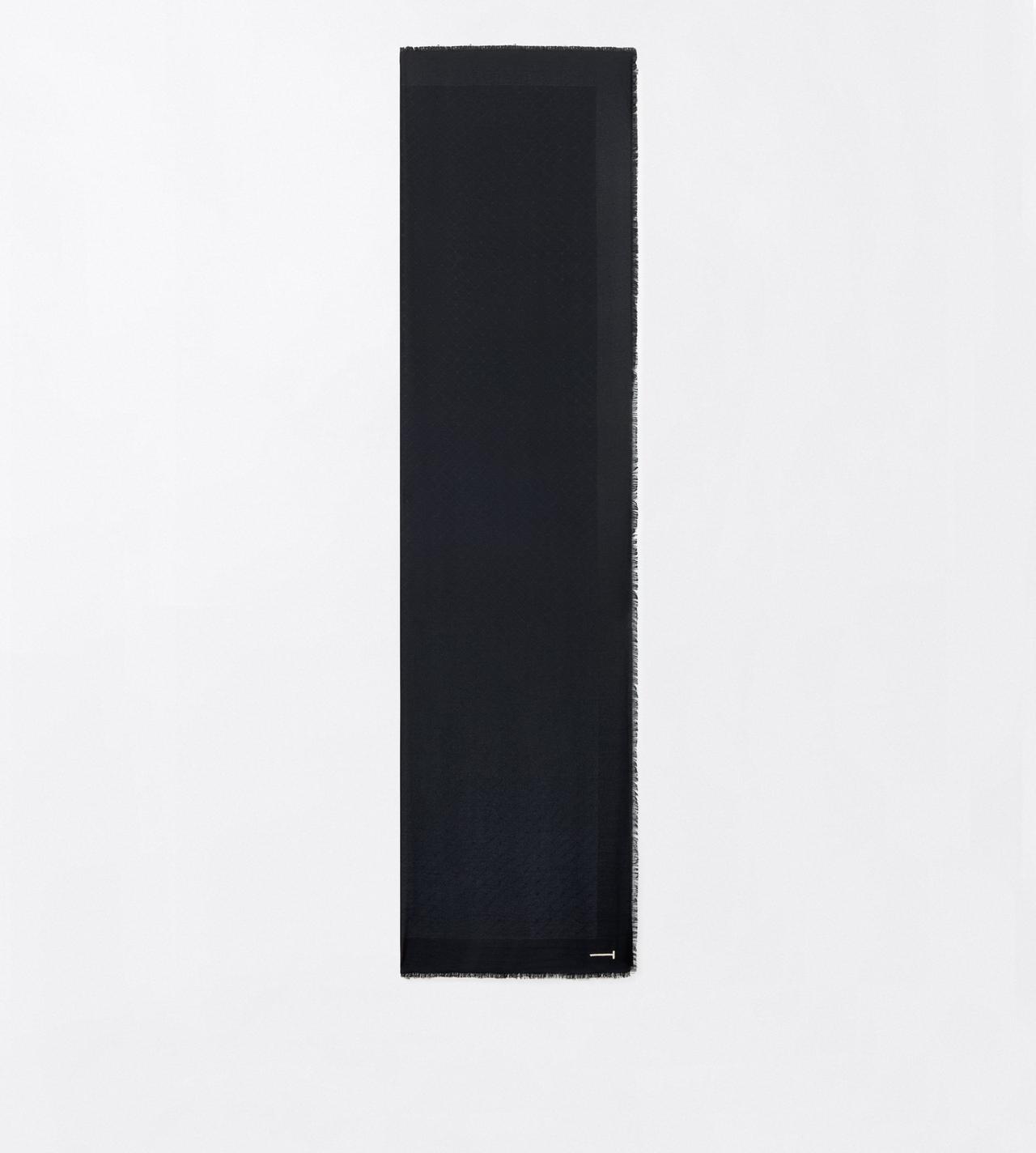 TOM FORD CASHMERE SILK BLEND BLACK CH&Acirc;LE EN SOIE ET CACHEMIRE &Agrave; LOGO TF INT&Eacute;GRAL