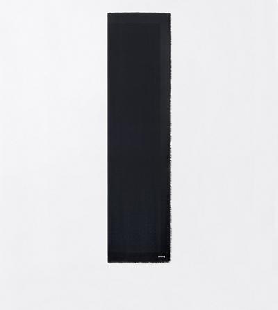 TOM FORD CASHMERE SILK BLEND BLACK CH&Acirc;LE EN SOIE ET CACHEMIRE &Agrave; LOGO TF INT&Eacute;GRAL