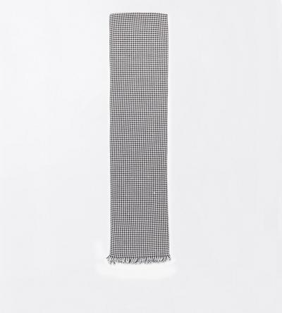 TOM FORD WOOL BLEND BLACK AND WHITE SEQUINED PIED DE POULE SHAWL