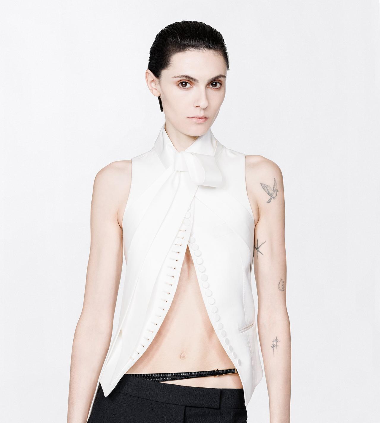 TOM FORD SILK OFF WHITE SILK FAILLE SCARF