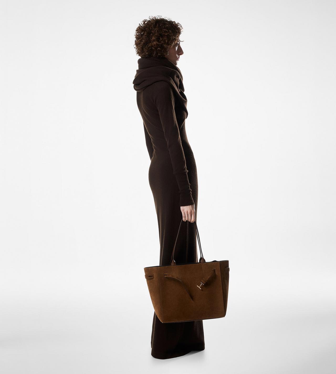 TOM FORD CASHMERE CHOCOLATE CASHMERE PONCHO WITH TONAL TF EMBROIDERED LOGO