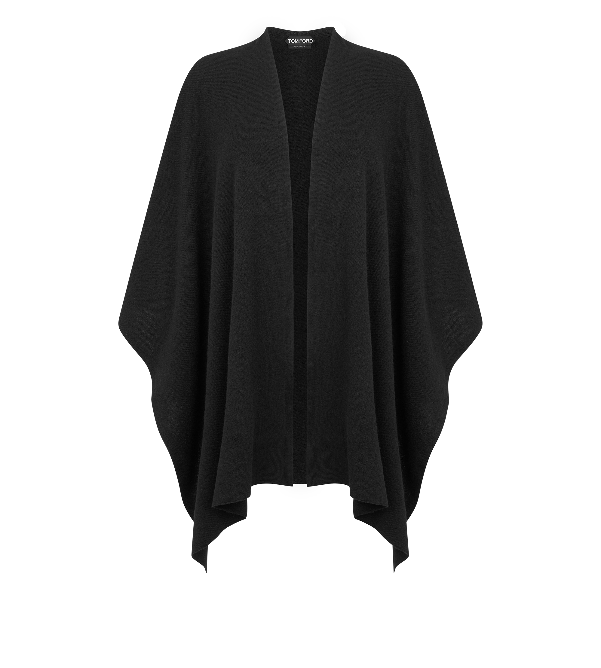 CASHMERE PONCHO WITH TONAL TF EMBROIDERED LOGO