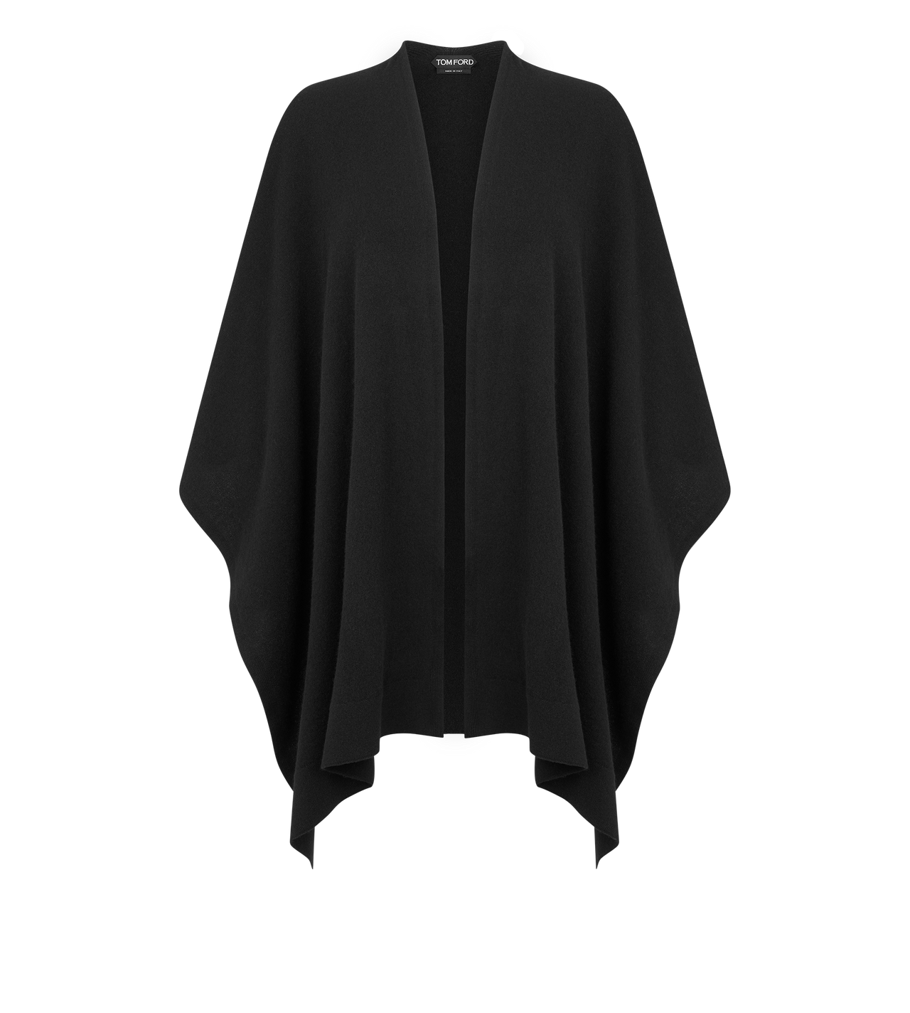CASHMERE PONCHO WITH TONAL TF EMBROIDERED LOGO image number 0