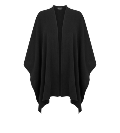CASHMERE PONCHO WITH TONAL TF EMBROIDERED LOGO