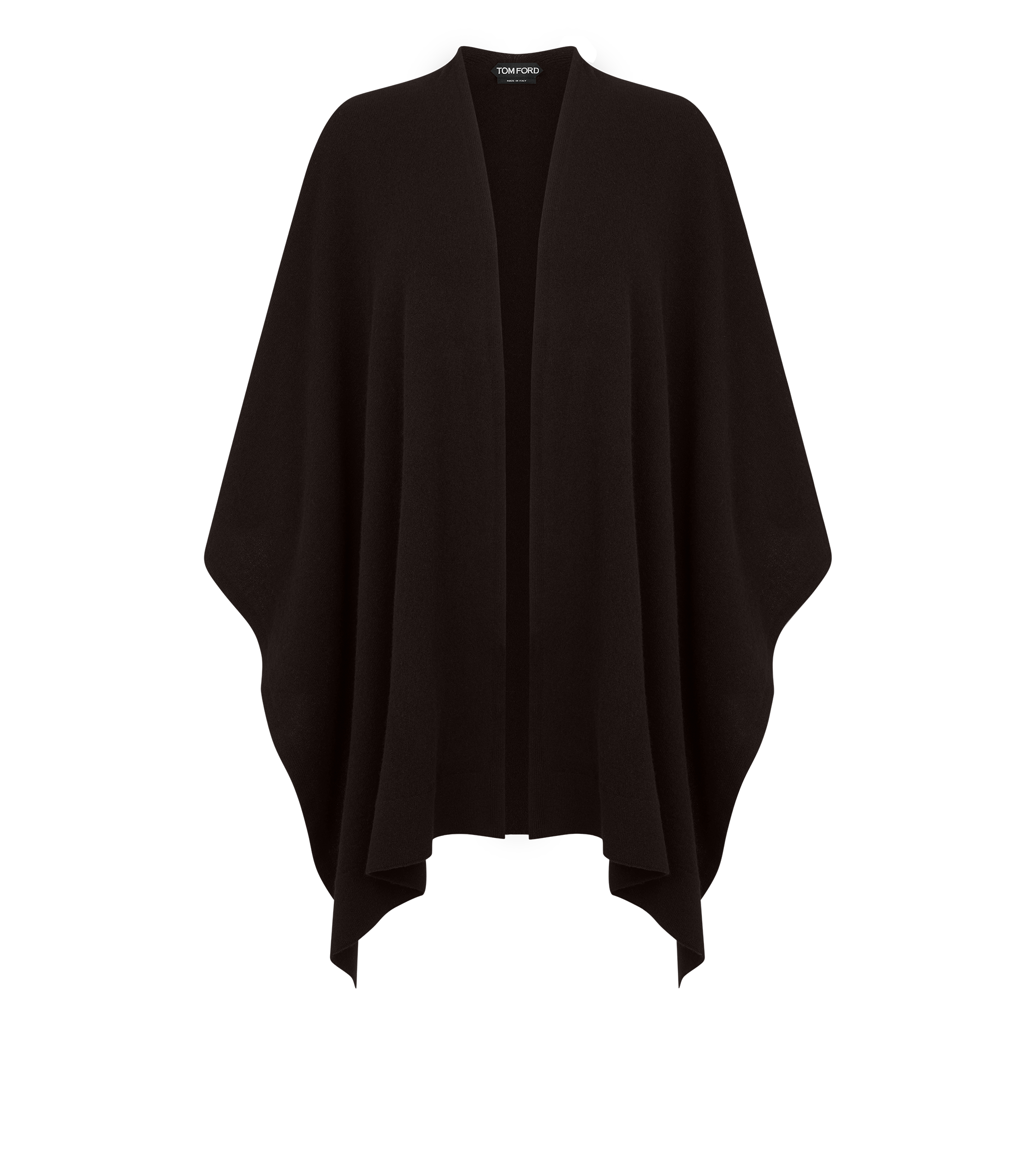 CASHMERE PONCHO WITH TONAL TF EMBROIDERED LOGO
