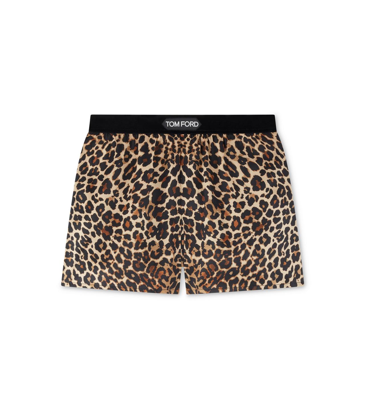 REFLECTED LEOPARD PRINT PJ SHORTS