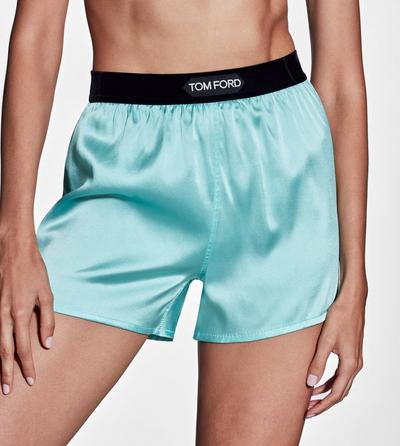 STRETCH SILK SATIN BOXER SHORTS image number 1