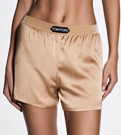 STRETCH SILK SATIN BOXER SHORTS image number 1