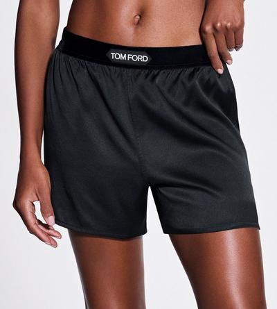 STRETCH SILK SATIN BOXER SHORTS image number 2