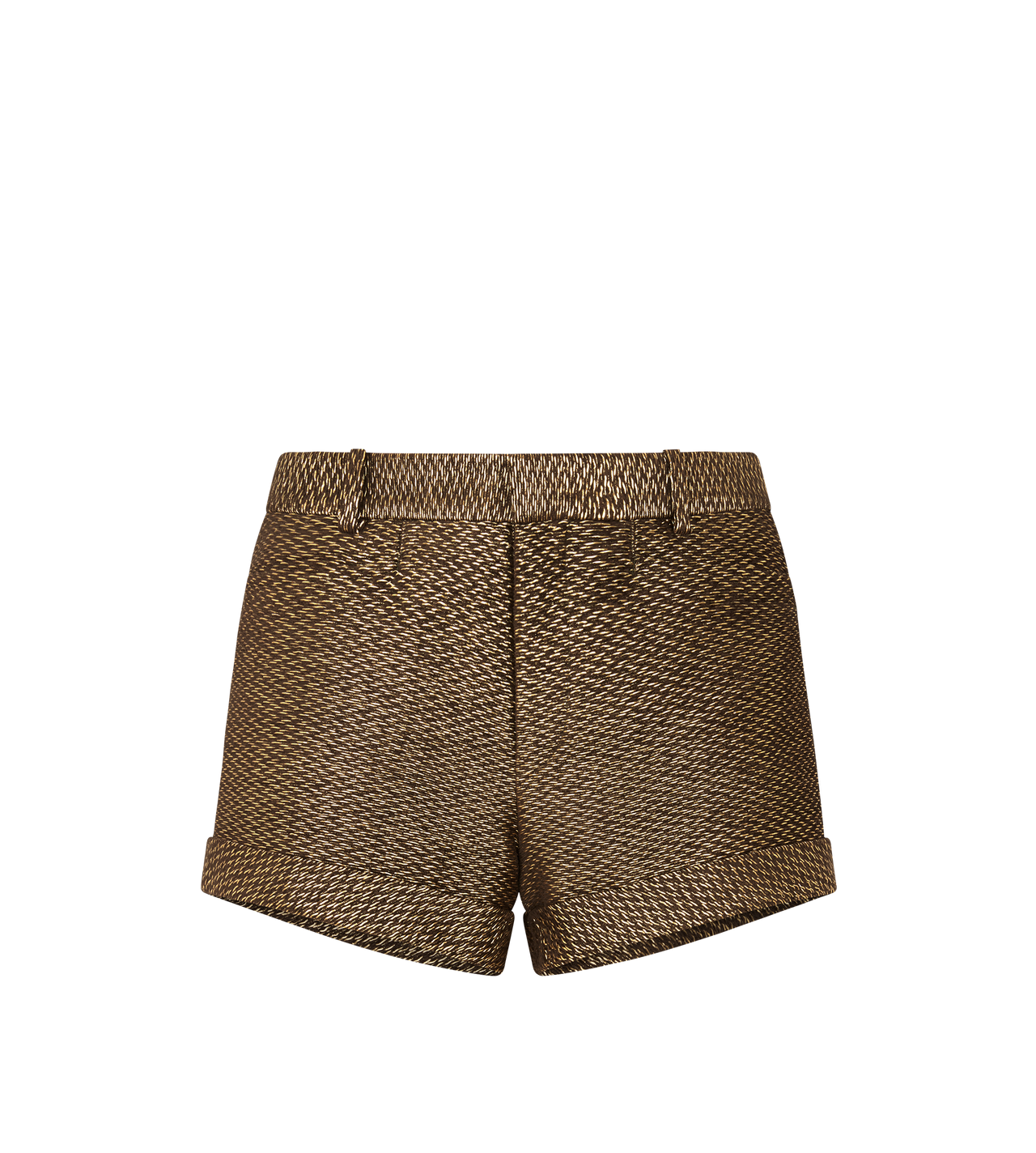 METALLIC SILK BLEND BOUCLE' TAILORED SHORTS image number 0