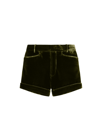 SHARP BONDED VELVET TAILORED SHORTS image number 0