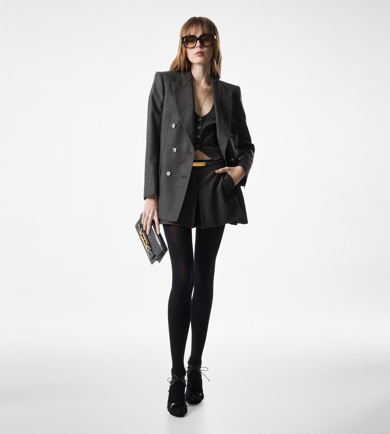 CASHMERE FLANNEL TAILORED PLEATED SKORT | TOM FORD Fashion